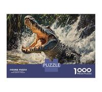 Crocodile Puzzles Imposible,desafío for Adults Water Beast Entretenimiento Creativo 1000 Piezas Obra De Arte De Juego De para Adultos Y Niños A Partir De 12 Años 70x50cm/1000pcs