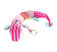 Crocodile Sensory Toy, Musical Stuffed Animal, Crinkle Plush Figure, Textured Crinkle Fabric, Soothing Music Sound for Kids Birthday and Christmas, 21.26x4.33x3.54 Inches Pink