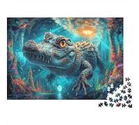 Crocodile Sous l'eau Puzzle Défi 1000 Pièces Pour Adultes, Jeux Éducatifs, Faune Sauvage Puzzle Cadeau Pratique Et Décoration De Maison 70x50cm/1000pcs