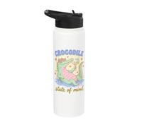 Crocodile State of Mind Retro Summer Vacation Vibes Stainless Steel Insulated Water Bottle