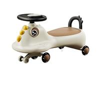 Crocodile Wiggle Car with Smooth Wheels Ride on Toy Rocking Sliding,Twist, Turn, Movement to Steer(Gold,Flash Wheel)