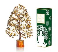 Crocon Árbol de la Vida con Piedras Preciosas de Ojo de Tigre árbol de Cristal para decoración Feng Shui árbol de Dinero de Chakras Piedras de Cristales curativos de Buena 10 a 12 Pulgadas