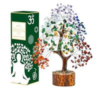 Crocon Figura de árbol de Piedras Preciosas de Siete Chakras Feng Shui Dinero Buena Suerte Cristales curativos Equilibrio Escultura Riqueza Prosperidad Mesa la habitación tamaño de Regalo de 10 a 12