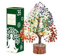 Crocon® Regalos Originales para Mujer 7 Chakras Decor Gemas Y Cristales Árbol Vida para Hogar Oficina Árbol Dinero Cristales Sanadores Ideas Regalo para Mujeres Inauguración del Hogar Regalo Mujer