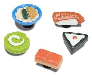 Crocs 5-pack Food Jibbitz Shoe Charms, Encantos para zapatos, Unisex adulto, 3D Mini Sushi Party, Talla única