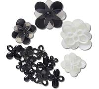 Crocs Blooming BW - Paquete de 5 dijes unisex para zapatos, multicolor, talla única, multicolor, Talla única