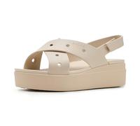 Crocs Brooklyn 4U - Sandalias de cuña con correa cruzada para mujer, color frappé, talla 6, Frappé, 38/39 EU