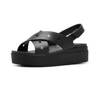 Crocs Brooklyn 4U - Sandalias de cuña con correa cruzada para mujer, color negro, talla 4, Black, 36/37 EU