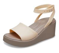 Crocs Brooklyn Sandalias de cuña con Correa al Tobillo para Mujer, Shitake, 38/39 EU