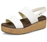 Crocs Brooklyn Cork Low Wedge, Sandalias Mujer, Tiza, 33/34 EU