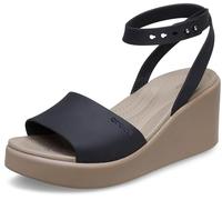 Crocs Sandalias mujer Brooklyn con cuña y correa al tobillo Negro 39/40