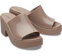 Crocs Brooklyn Heels, Sandalia con talón Mujer, Latte High Shine, 39 EU