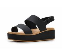 Crocs Brooklyn - Sandalias de cuña baja para mujer, color negro/anacardo, talla 8, Anacardo negro, 41/42 EU