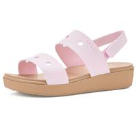 Crocs Brooklyn - Sandalias unisex para niños, color leche/anacardo, talla 11 UK Niño