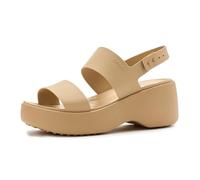 Crocs Brooklyn Sky - Sandalias de tacón para mujer, anacardo, talla 5, marrón camel, 37/38 EU