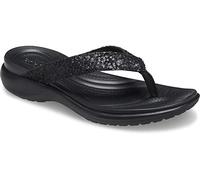 Crocs Chanclas Capri V Glitter para mujer, Black, 36/37 EU