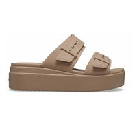 Crocs Mujer Brooklyn Buckle Low Wedge Sandalia, Latte, 38/39 EU