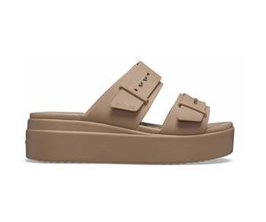 CROCS Chanclas plataforma Brooklyn Buckle. Color Beige Oscuro