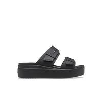 CROCS Chanclas plataforma Brooklyn Buckle. Color Negro