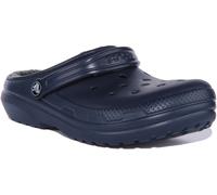 CROCS Clásico Forrado Niños Jóvenes Tira Trasera Sandalias Zuecos En Azul Marino
