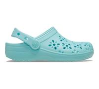 Crocs Classic Floral Cut Out Clog K, Zuecos Unisex niños, Aquamarine, 32/33 EU