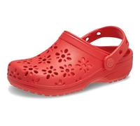 Crocs Classic Floral Cut Out Clog T, Zuecos Unisex niños, Cherry Red, 25/26 EU