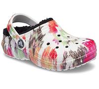 Crocs Classic Lined Tie Dye Clog K, Zuecos para Unisex niños, Negro (Black/Multi), 33/34 EU