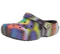 Crocs Classic Lined Tie Dye Clog K, Zuecos para Unisex niños, Negro (Black/Multi), 37/38 EU