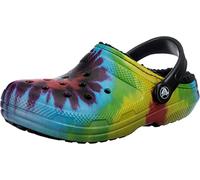 Crocs Classic Lined Tie-Dye Clog, Zuecos para Unisex Adulto, Negro (Multi/Black), 36/37 EU