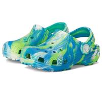 Crocs Classic Marbled Tie-Dye Clogs, Obstrucción niños Unisex, Prep Blue/Multi Glow en la Oscuridad, 4 Toddler