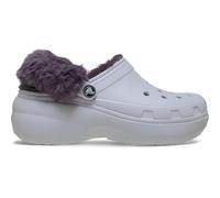 Crocs Classic Platform Fuzz Lined Clog 39-40 Eu Frosted Grape