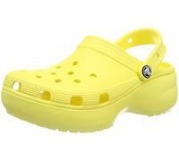Crocs Classic Platform - Zuecos para Mujer con Suela elevada, Color Blanco, Talla 41-42, Plátano, 37/38 EU