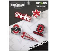 Crocs Collegiate Teams Sports Collection - Paquete múltiple unisex de la Universidad Estatal de Ohio, paquete de 5