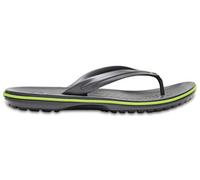 Crocs - Crocband Flip, Chanclas Unisex Adulto, Gris (Graphite/Volt Green), 38/39 EU