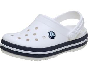 Crocs Crocband - Zueco, Blanco/Azul Marino, Talla 7 UK Niño, Blanco/Azul Marino, 7 UK Child