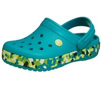 Crocs Crocband Zueco, Turbo Teal/Multi, 1 UK, Turbo Teal Multi, 32/33 EU