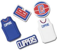 Crocs - Dijes unisex para zapatos Jibbitz, colección deportiva de los equipos de baloncesto de la NBA, paquetes múltiples, clips de Los Ángeles, paquete de 5, Los Angeles Clippers, 5 Pack De, Los