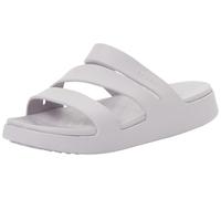 Crocs Getaway Sandalias planas con tiras para mujer, color malva niebla, 36, Niebla malva, 34/35 EU
