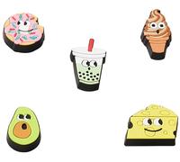 Crocs - Jibbitz Shoe Charm 5-pack | Personalize With Jibbitz for Crocs, Amuleto de zapatos Unisexo, Lights Up Food Friends,