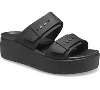 Crocs Mujer Brooklyn Buckle Low Wedge Sandalia, Black, 39/40 EU
