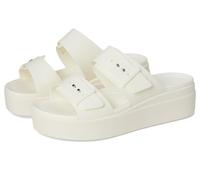 Crocs Mujer Brooklyn Buckle Low Wedge Sandalia, Chalk, 36/37 EU