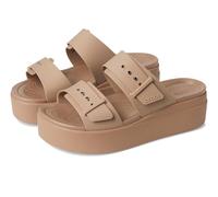 Crocs Mujer Brooklyn Buckle Low Wedge Sandalia, Latte, 38/39 EU