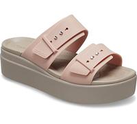 Crocs Mujer Brooklyn Buckle Low Wedge Sandalia, Pale Blush, 42/43 EU