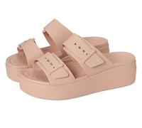 Crocs Mujer Brooklyn Buckle Low Wedge Sandalia, Pink Caramel, 34/35 EU