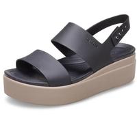 Crocs Brooklyn Buckle Low Wedge, Sandalias Mujer, Black Mushroom, 41/42 EU