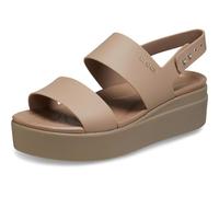 Crocs Mujer Brooklyn Low Wedge Sandalia, Latte/Mushroom, 37/38 EU