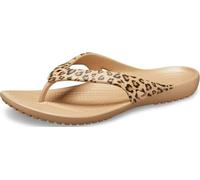 Crocs Mujer Kadee II Leopard Flip W Chancla de dedo, Leopard/Gold, 36/37 EU