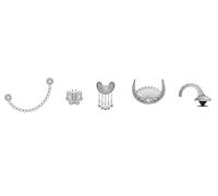 Crocs Paquete de 5 dijes unisex de metal plateado para zapatos, multicolor, talla única, multicolor, Talla única