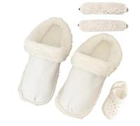 Crocs - Plantillas de repuesto, forro de piel esponjosa Crocs, forros Crocs, insertos de cocodrilo esponjosos, forro de zuecos de invierno con fundas de encaje, forro de plantilla de felpa corta
