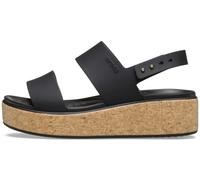 Crocs Brooklyn Cork Low Wedge, Sandalias Mujer, Negro, 34/35 EU